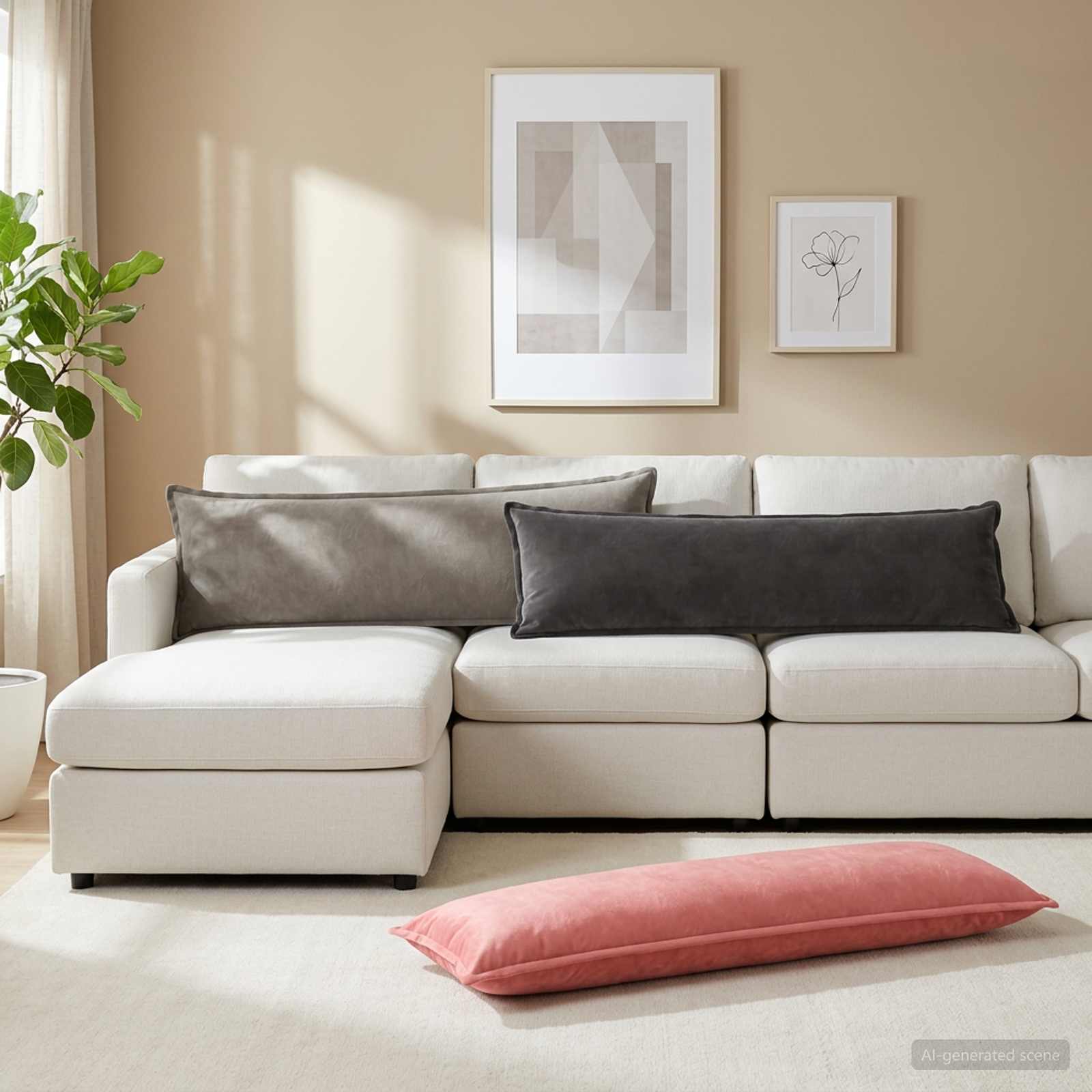 Kissen mit Kissen HOUTEN Rosa 40 x 145 cm Samt