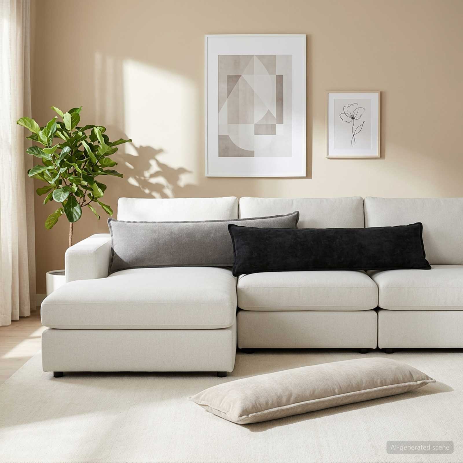 Kissenbezug HOUTEN Dunkelgrau 40 x 145 cm Chenille-Stoff