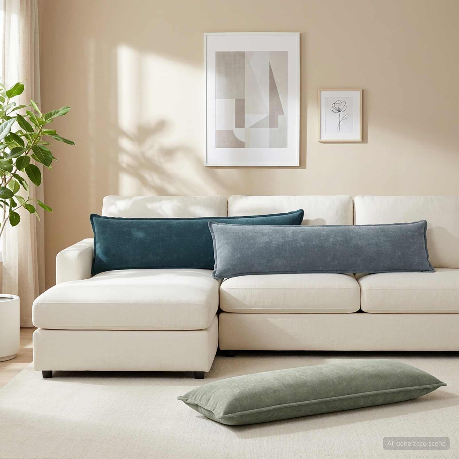 Kissenbezug 2 stk. HOUTEN Blau 40 x 145 cm Chenille-Stoff