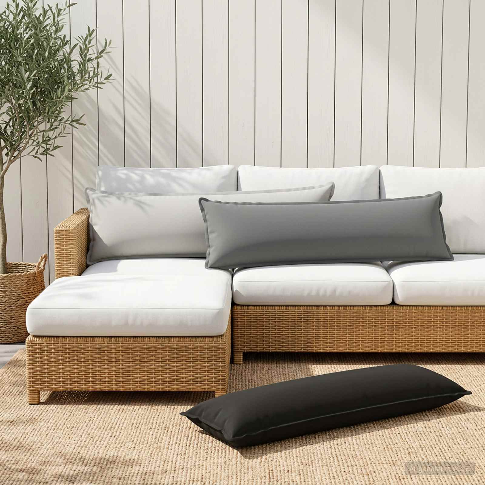 Kissenbezug 2 stk. HOUTEN Grau 40 x 145 cm Polyester