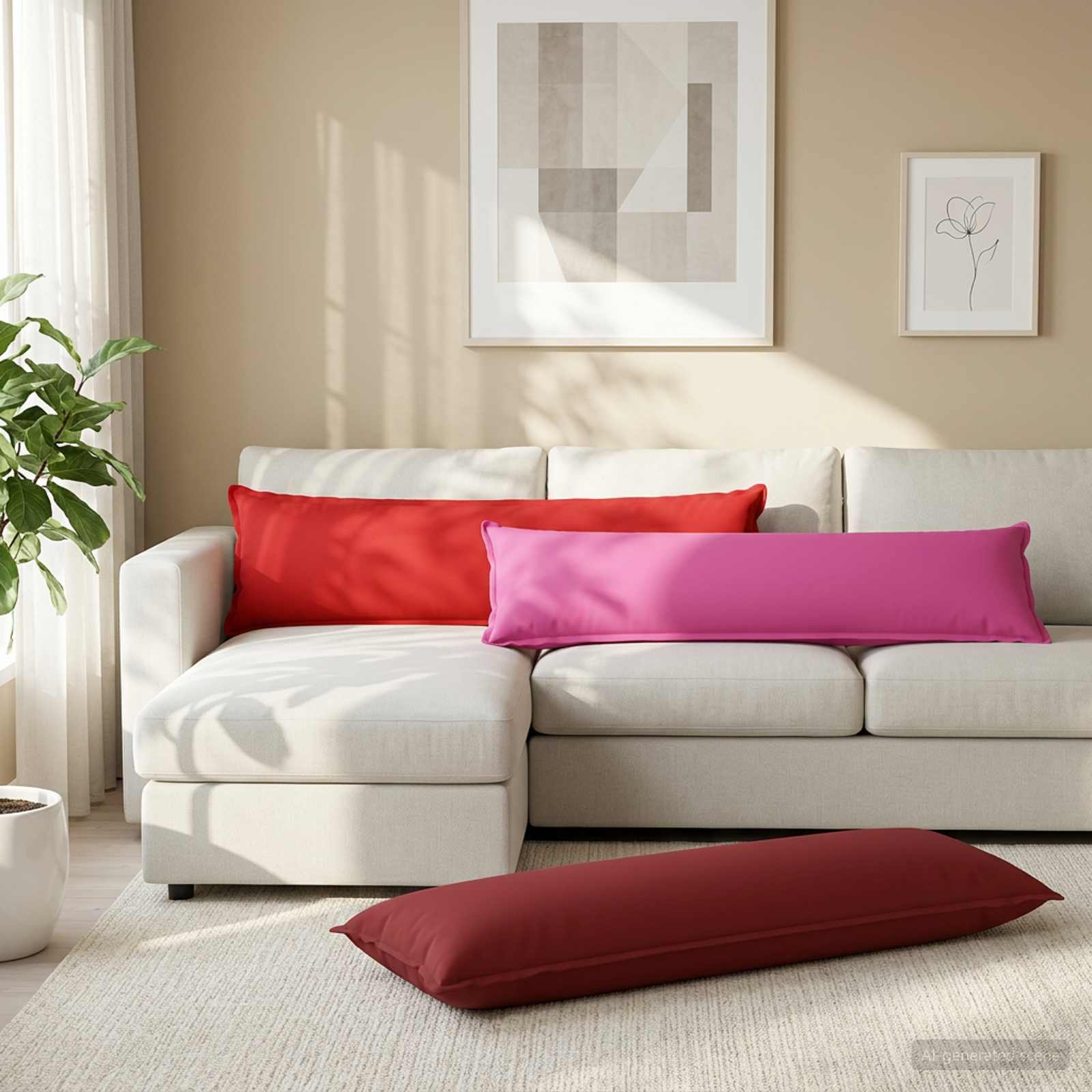 Kissenbezug 2 stk. HOUTEN Weinrot 40 x 145 cm Polyester