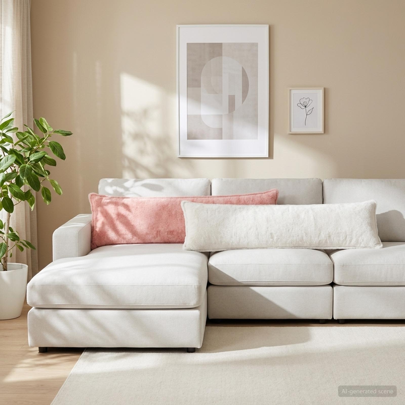 Kissenbezug HOUTEN Rosa 40 x 145 cm Faux Kaninchenfell