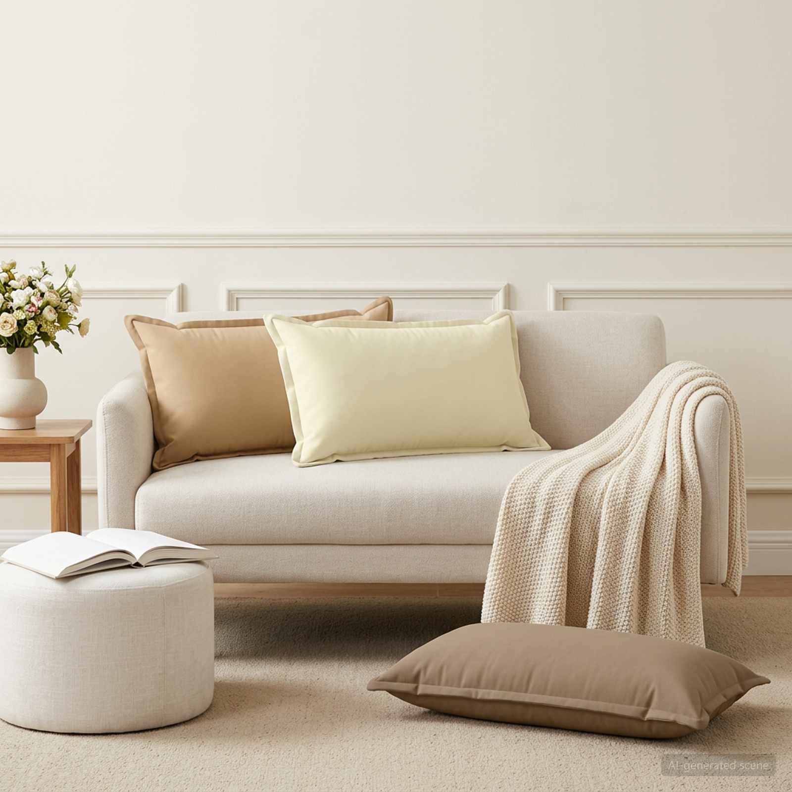 Kissenbezug 2 stk. HOUTEN Beige 40 x 80 cm Polyester