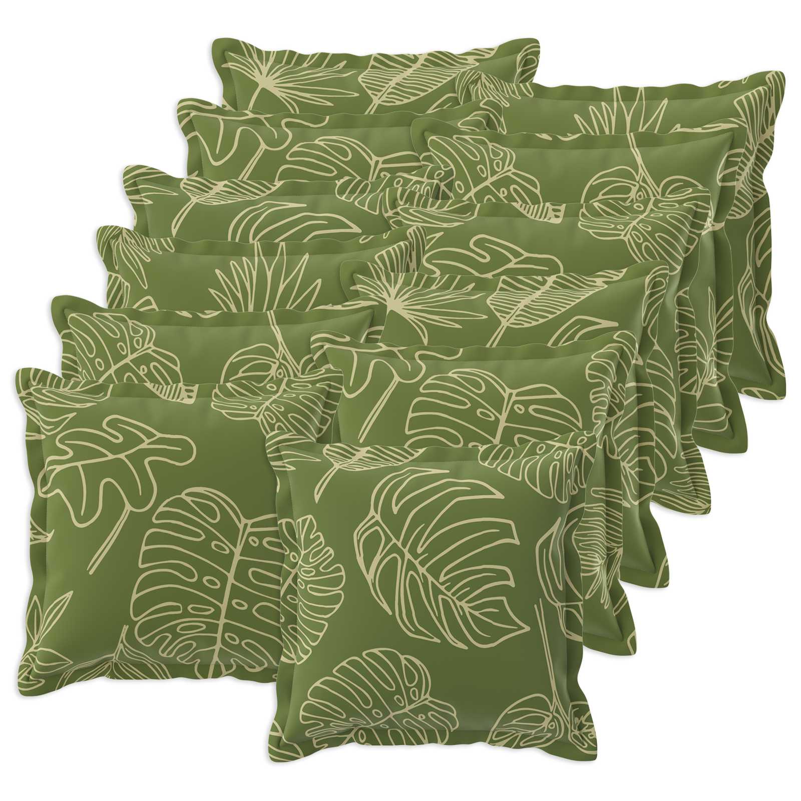 Kissenbezug 12 stk. HOUTEN Blattdesign 50 x 50 cm Polyester
