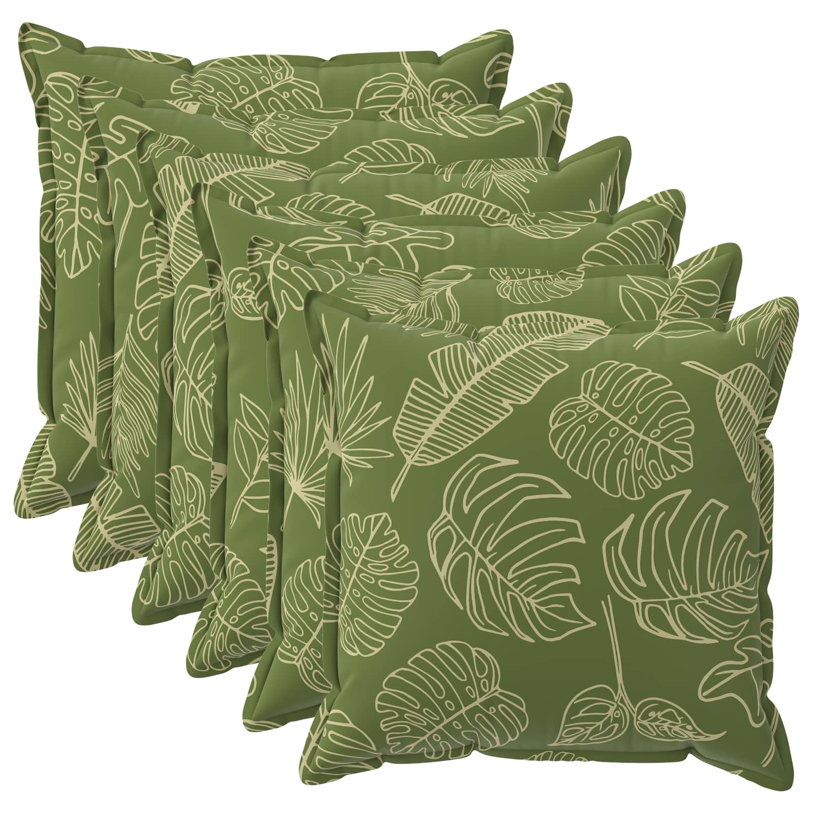Kissenbezug 6 stk. HOUTEN Blattdesign 65 x 65 cm Polyester