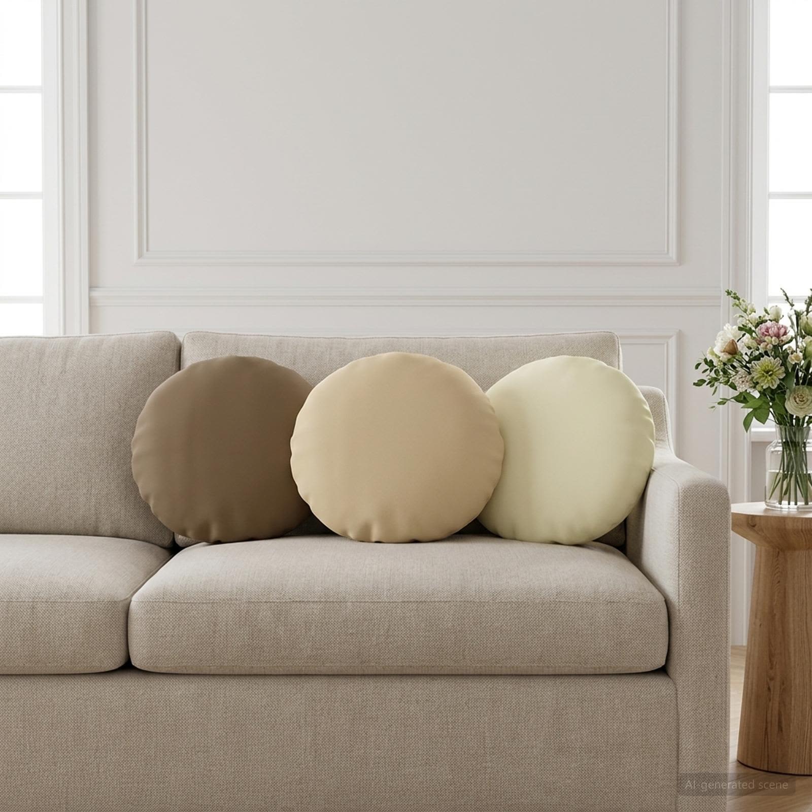 Kissenbezug 6 pcs HEERLEN Beige Ø 30 cm Polyester