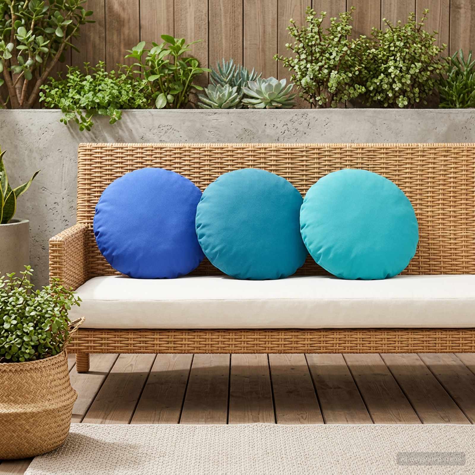 Kissenbezug 6 pcs HEERLEN Türkis Ø 40 cm Polyester