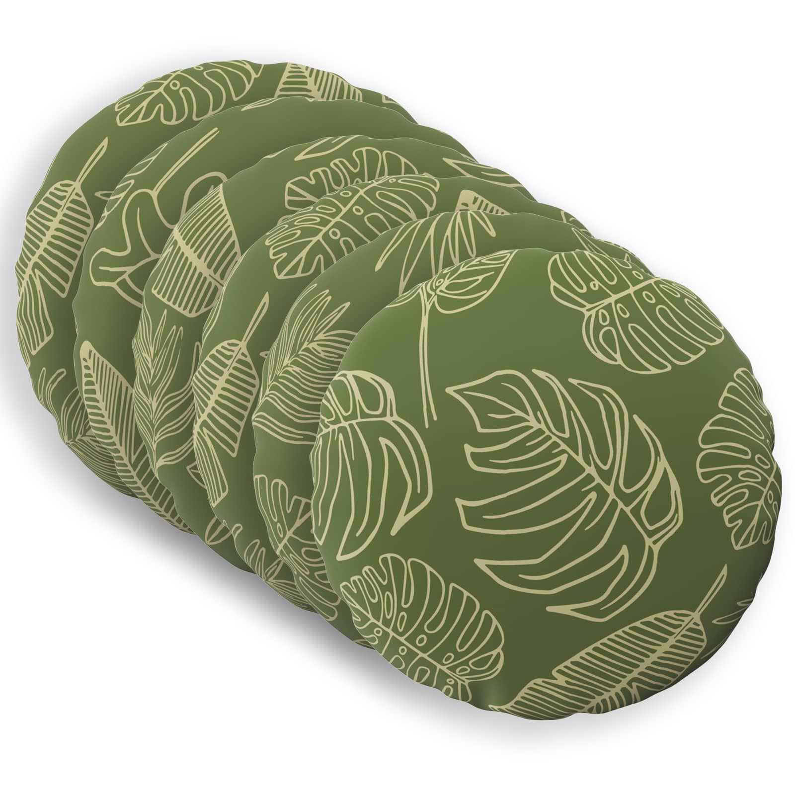 Kissenbezug 6 pcs HEERLEN Blattdesign Ø 30 cm Polyester