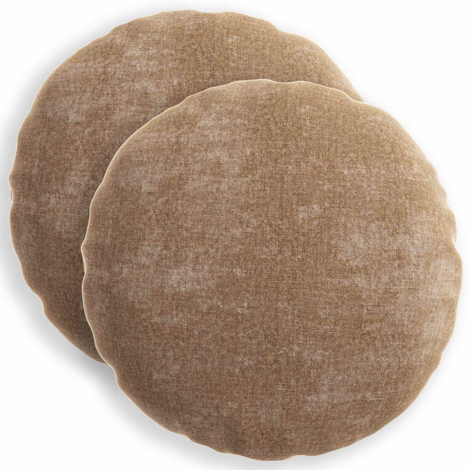 Kissenbezug 2 stk. HEERLEN Braun Ø 40 cm Chenille-Stoff