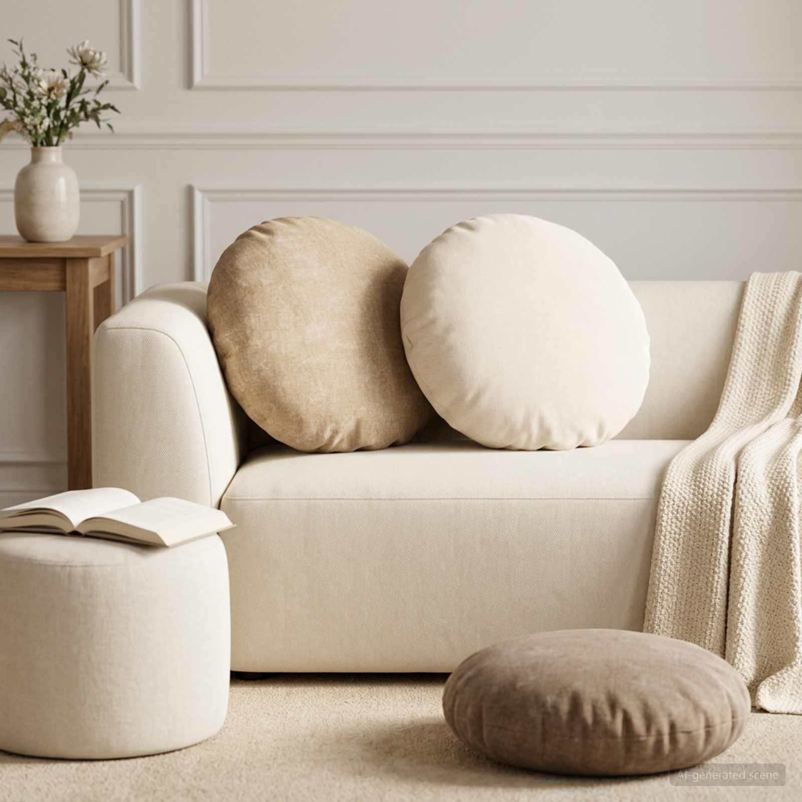 Kissenbezug 2 stk. HEERLEN Braun Ø 60 cm Chenille-Stoff