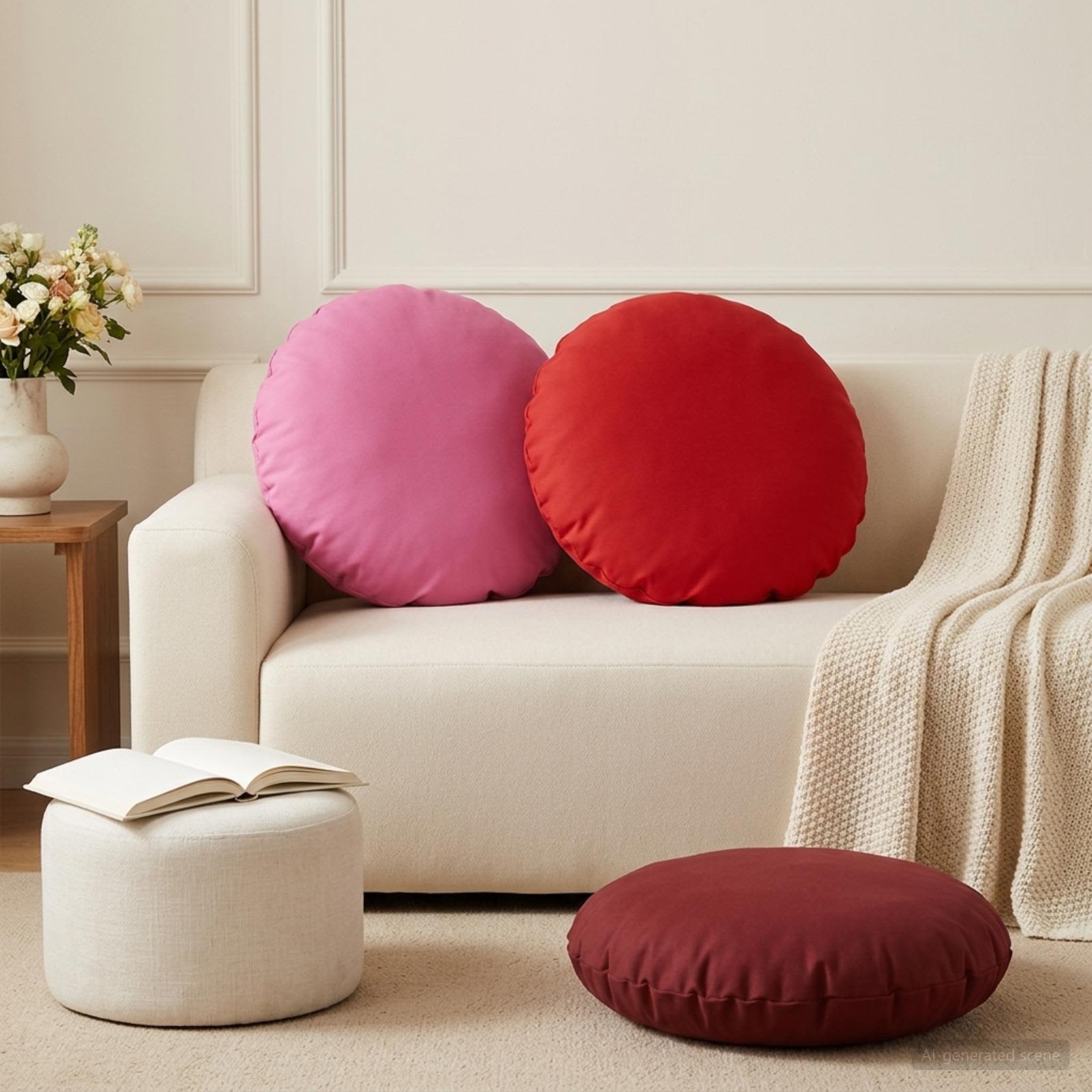 Kissenbezug 2 pcs HEERLEN Rot Ø 50 cm Polyester