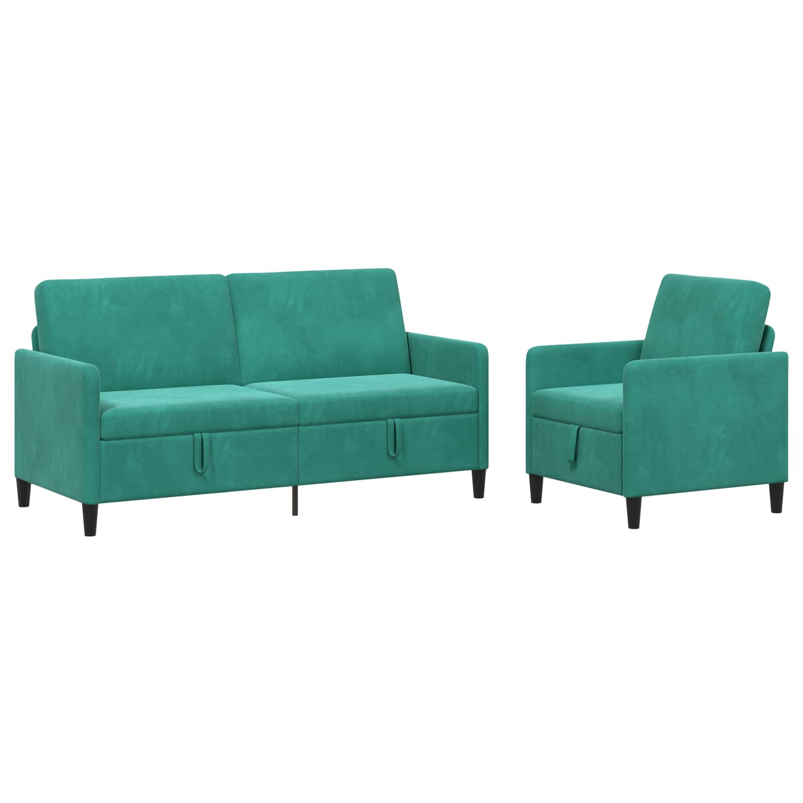 Sofa Set mit Stauraum 2 stk. Türkis Polyester