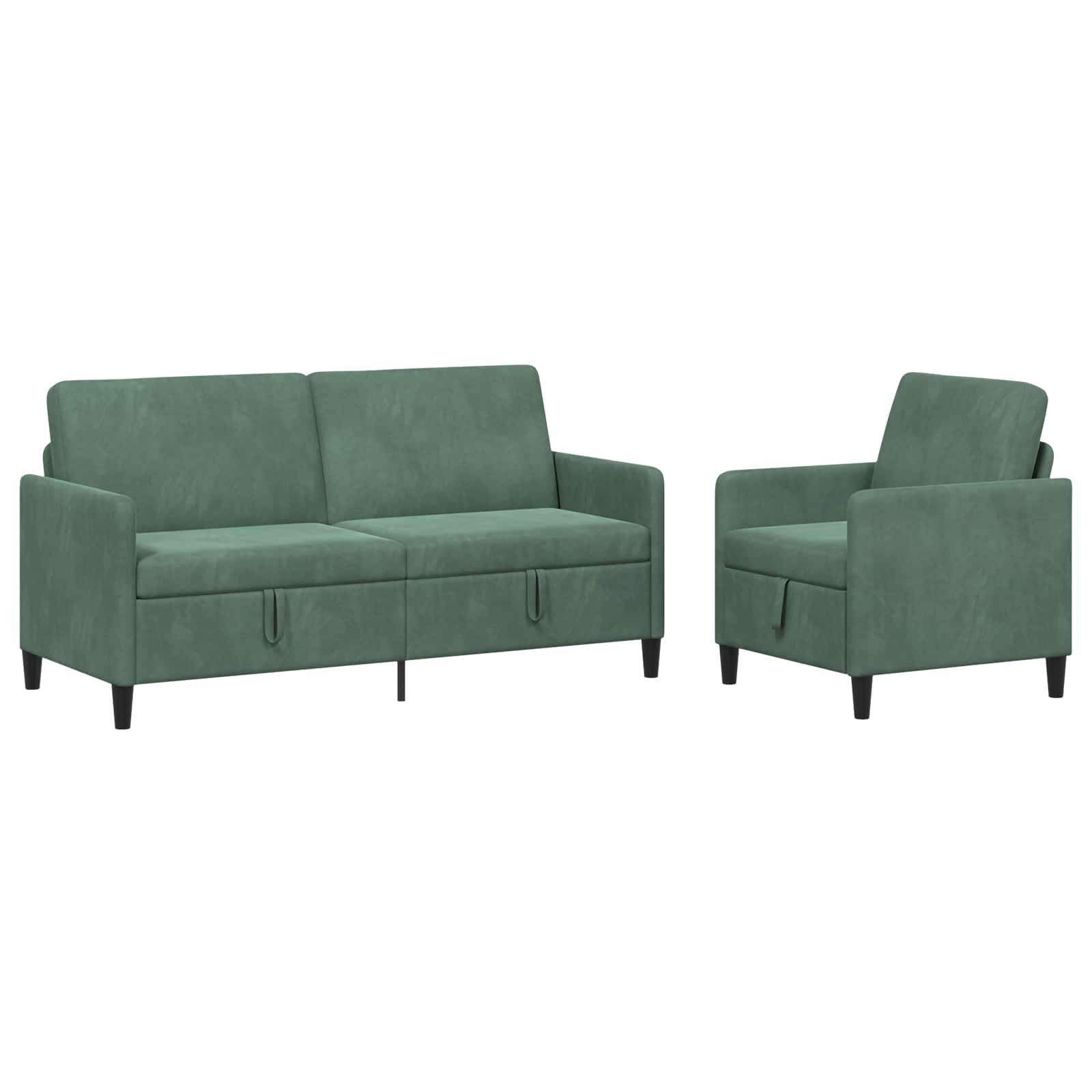 Sofa Set mit Stauraum 2 stk. Meergrün Polyester