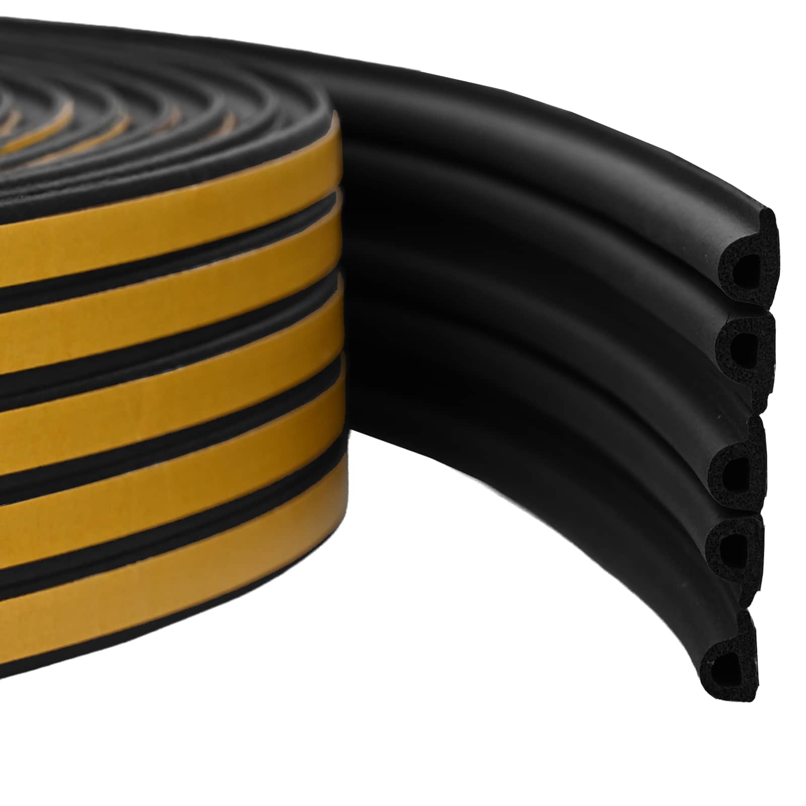 Selbstklebende Fensterdichtung Schwarz 9 x 6 mm 50 m