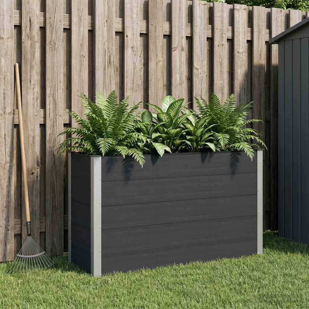 Hochbeet Schwarz 150 x 50 x 91 cm WPC und Aluminium