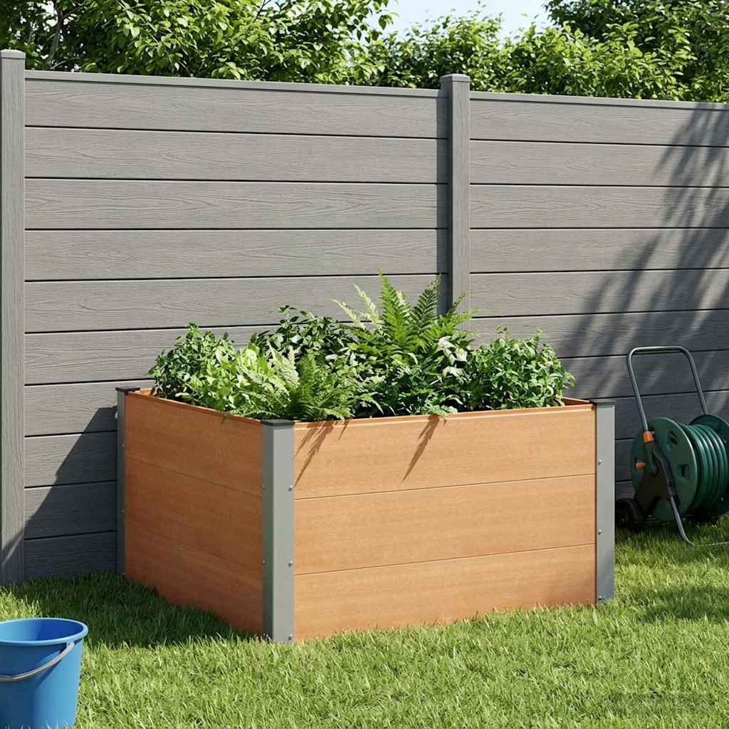 Hochbeet Braun 100 x 100 x 54 cm WPC und Aluminium