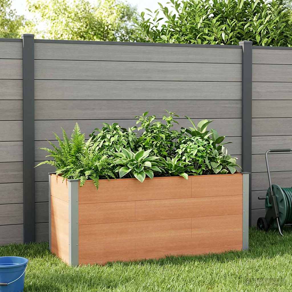 Hochbeet Braun 150 x 50 x 91 cm WPC und Aluminium