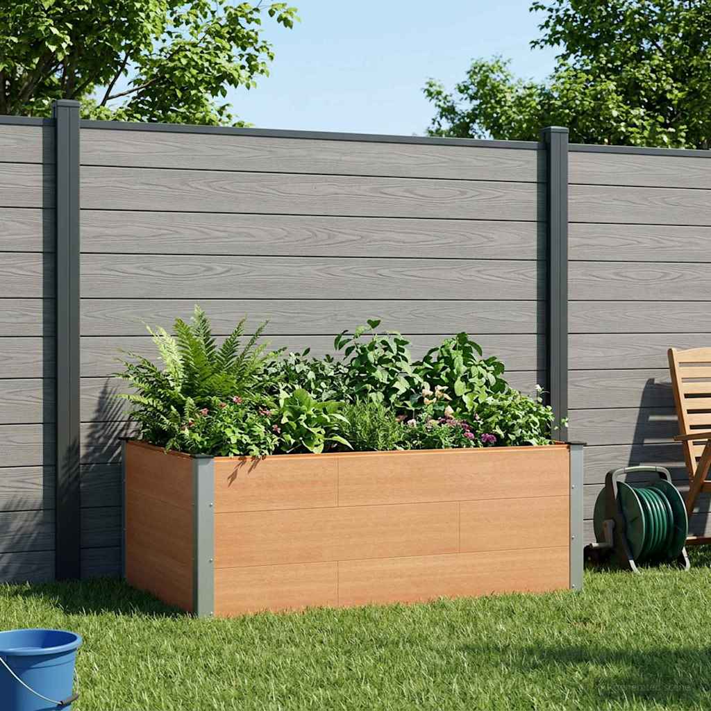 Hochbeet Braun 150 x 100 x 54 cm WPC und Aluminium