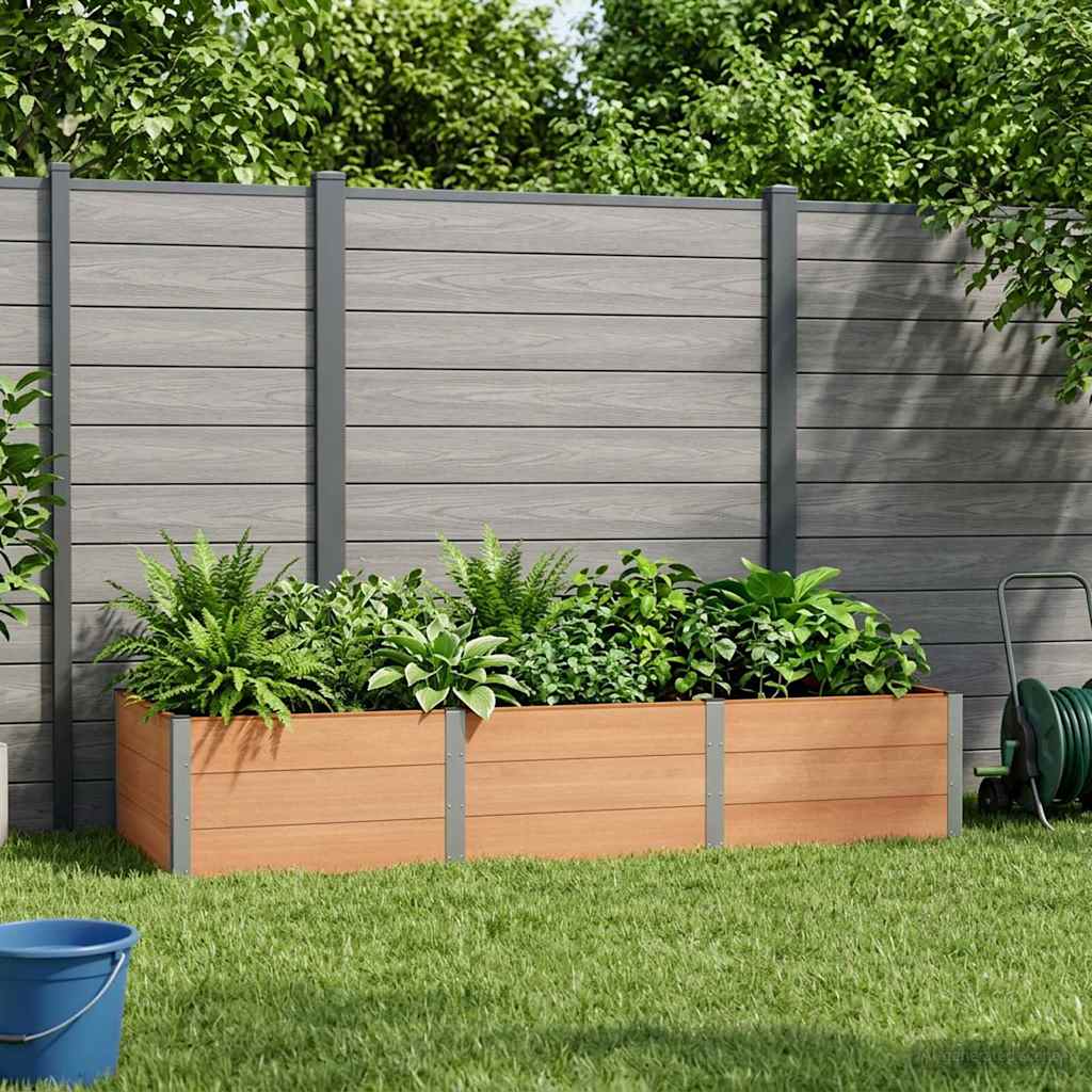 Hochbeet Braun 300 x 100 x 54 cm WPC und Aluminium