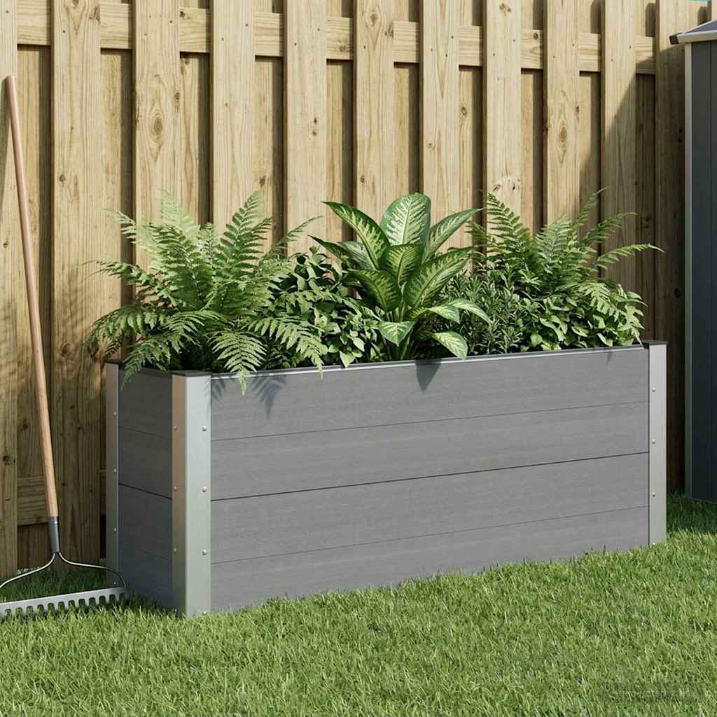 Hochbeet Grau 100 x 30 x 72 cm WPC und Aluminium