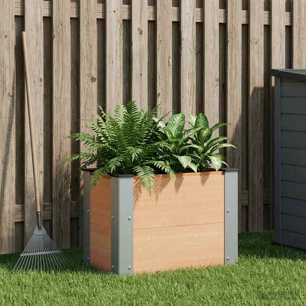Hochbeet Braun 50 x 30 x 36 cm WPC und Aluminium