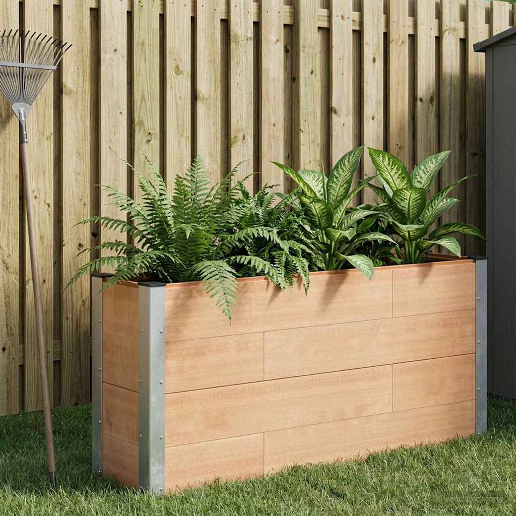 Hochbeet Braun 150 x 30 x 72 cm WPC und Aluminium