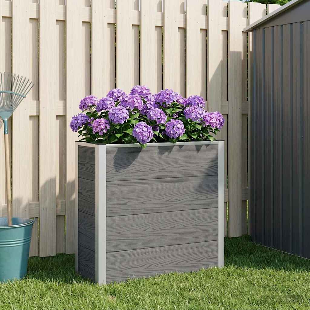 Hochbeet Grau 75 x 30 x 82 cm WPC und Aluminium