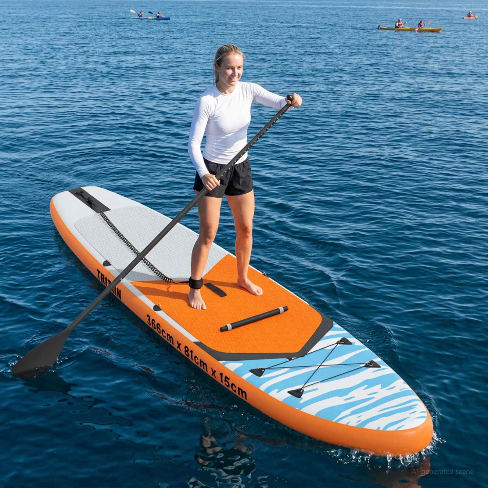 SUP Board mit Sitz 2-in-1 TRITON 366 x 81 x 15 cm Blau