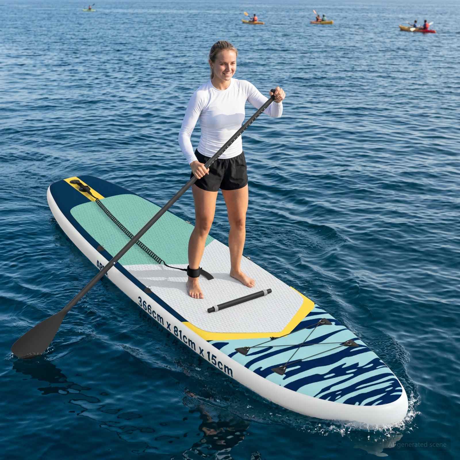 SUP Board mit Sitz 2-in-1 APEX 366 x 81 x 15 cm Blau