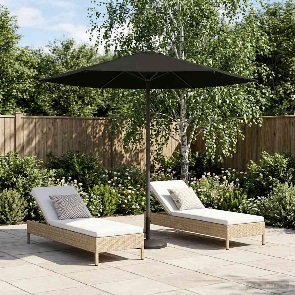 Gartensonnenschirm 230 x 230 cm Polyester Rechtwinklig Schwarz