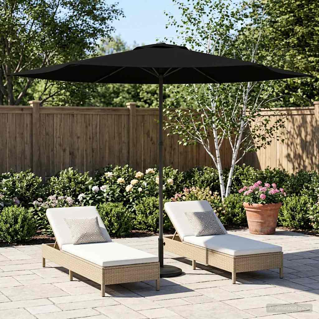 Gartensonnenschirm 300 x 300 cm Polyester Rechtwinklig Schwarz