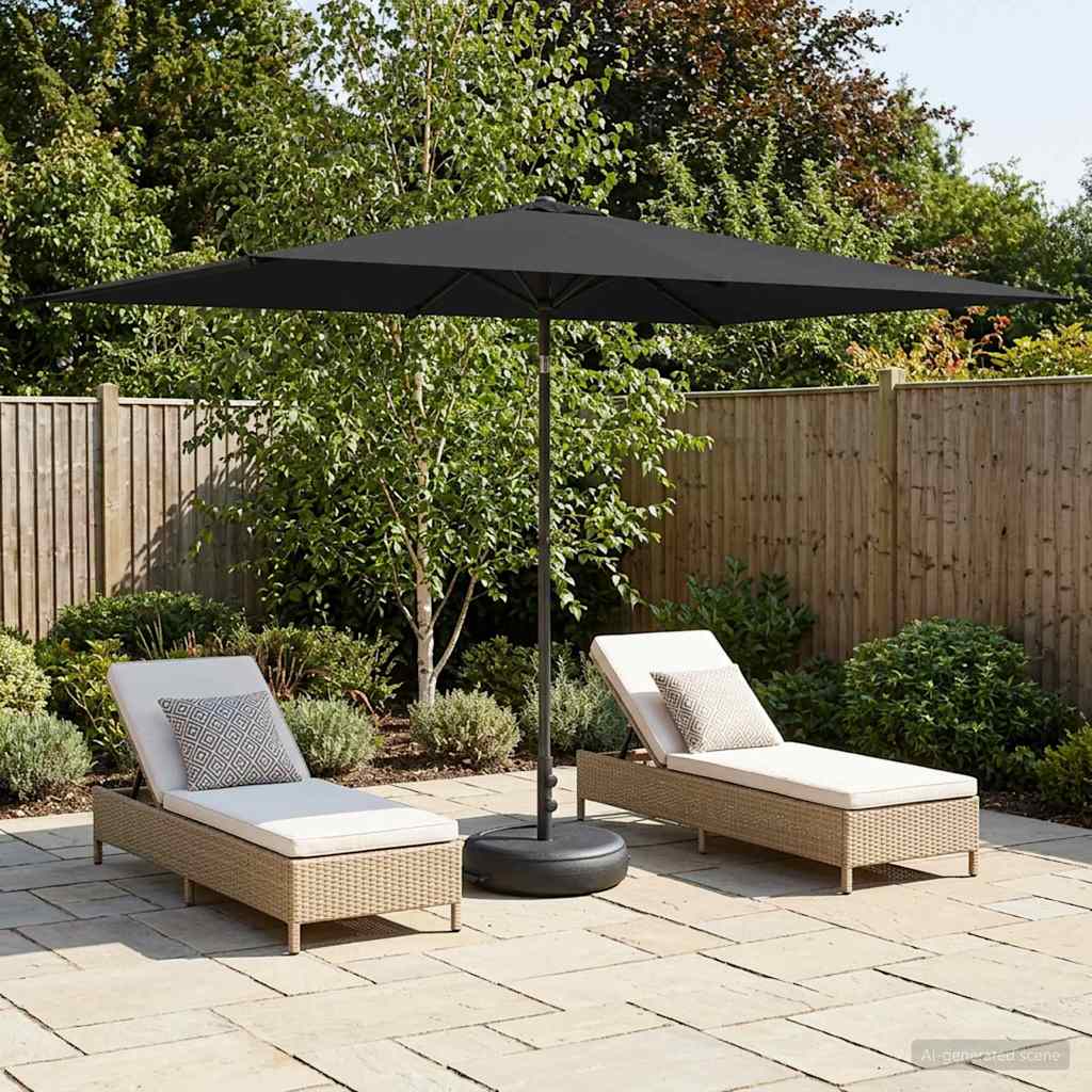Garten-Schirm mit Fuß 200 x 300 cm Polyester Rechtwinklig