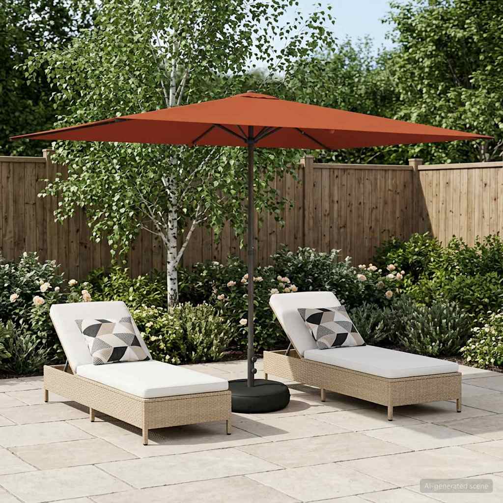 Garten-Schirm mit Fuß 200 x 300 cm Polyester Rechtwinklig