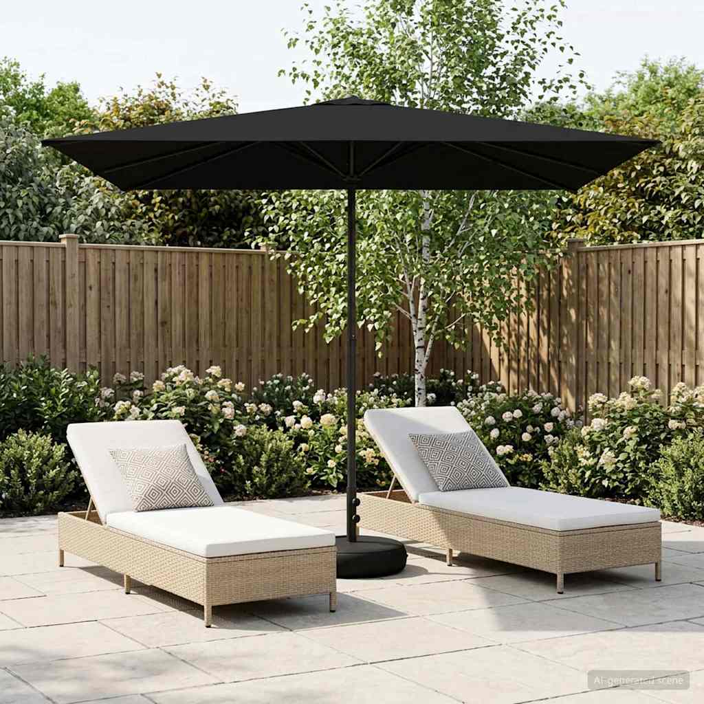 Garten-Schirm mit Fuß 200 x 300 cm Polyester Rechtwinklig