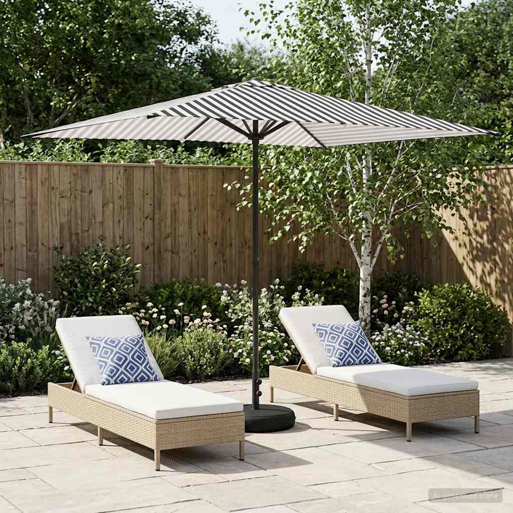 Garten-Schirm mit Fuß 200 x 300 cm Polyester Rechtwinklig