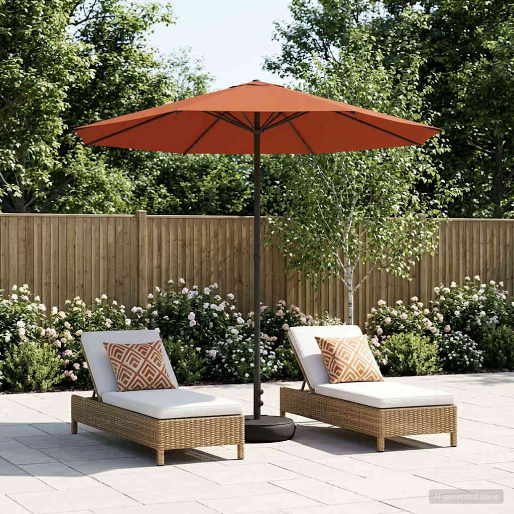 Garten-Schirm mit Fuß 230 x 230 cm Polyester Rechtwinklig