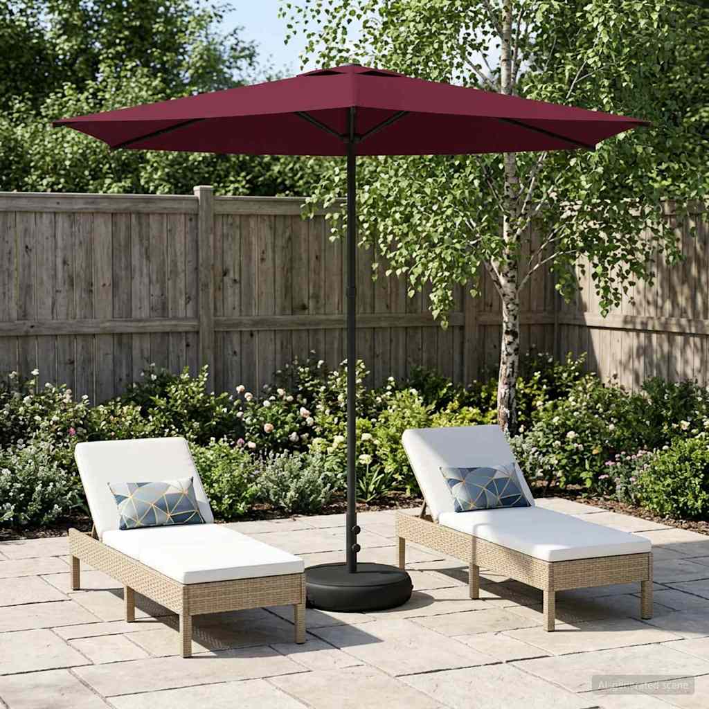 Garten-Schirm mit Fuß 270 x 270 cm Polyester Rechtwinklig