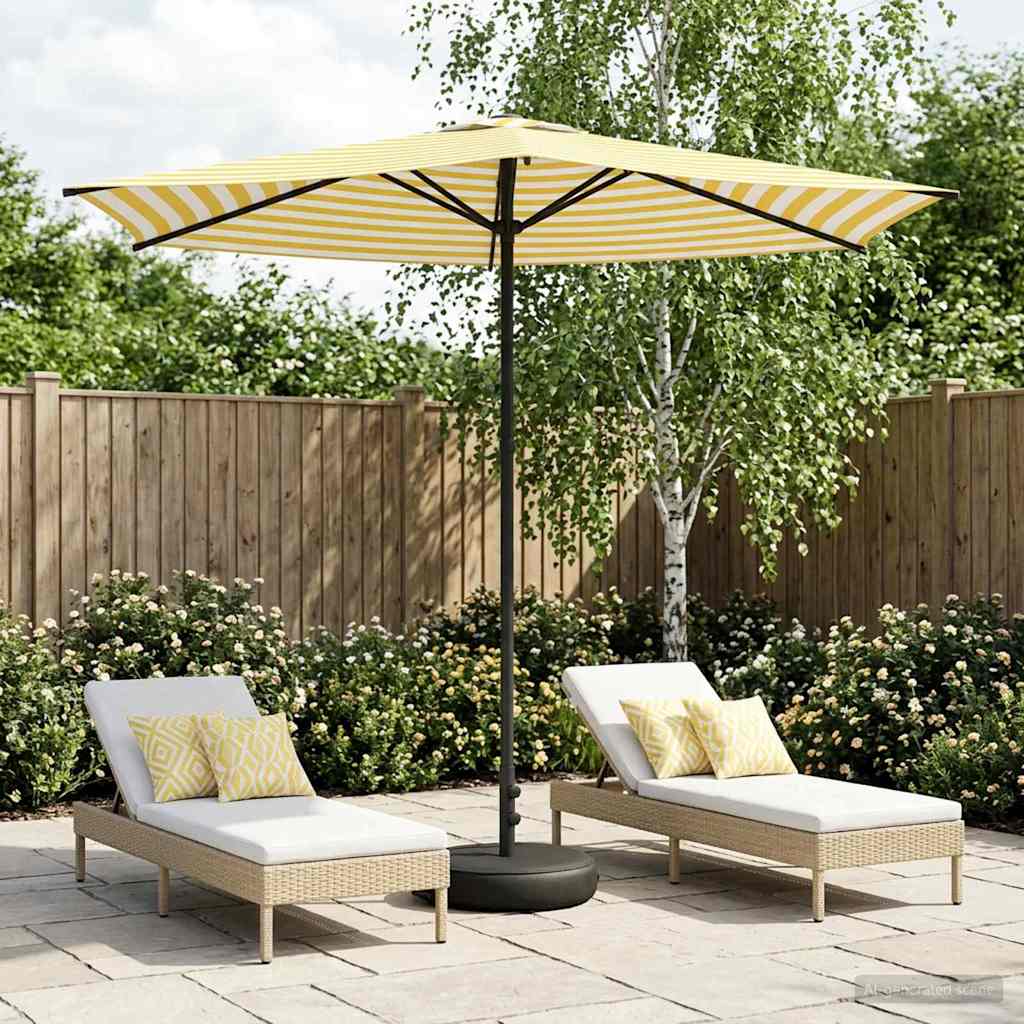 Garten-Schirm mit Fuß 270 x 270 cm Polyester Rechtwinklig