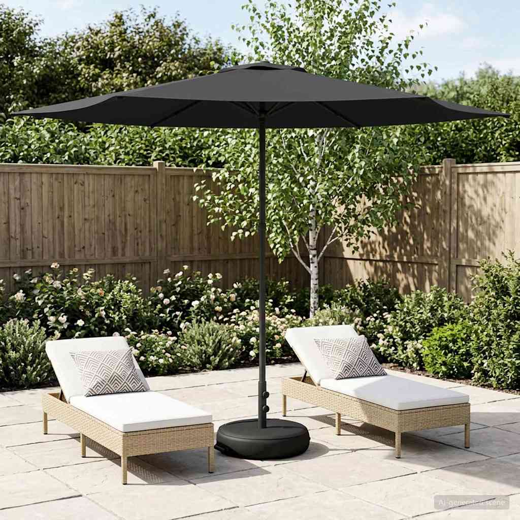 Garten-Schirm mit Fuß 300 x 300 cm Polyester Rechtwinklig