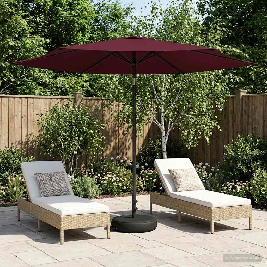 Garten-Schirm mit Fuß 300 x 300 cm Polyester Rechtwinklig