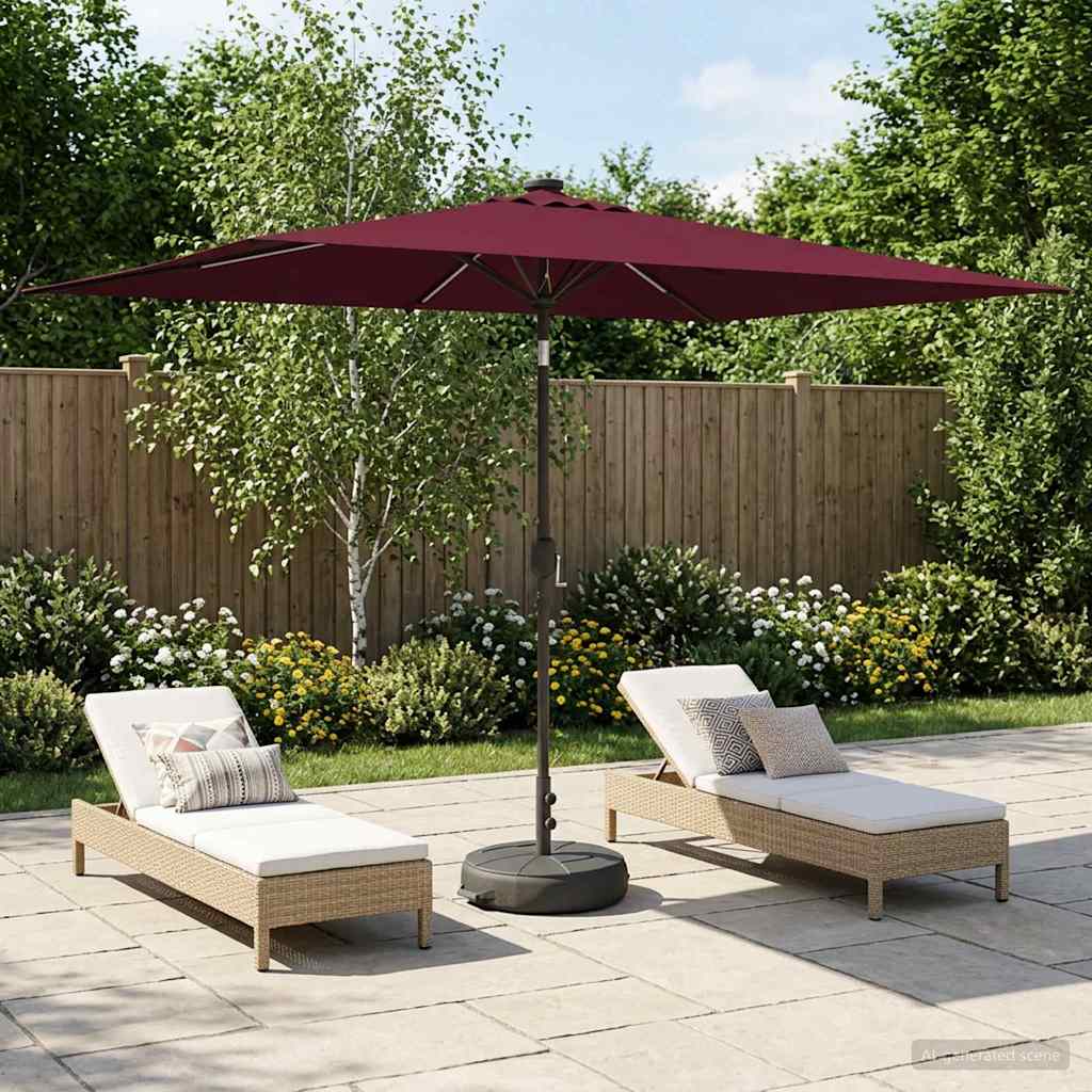 Gartenparasol mit LED-Lichtern und Sockel 200 x 300 cm