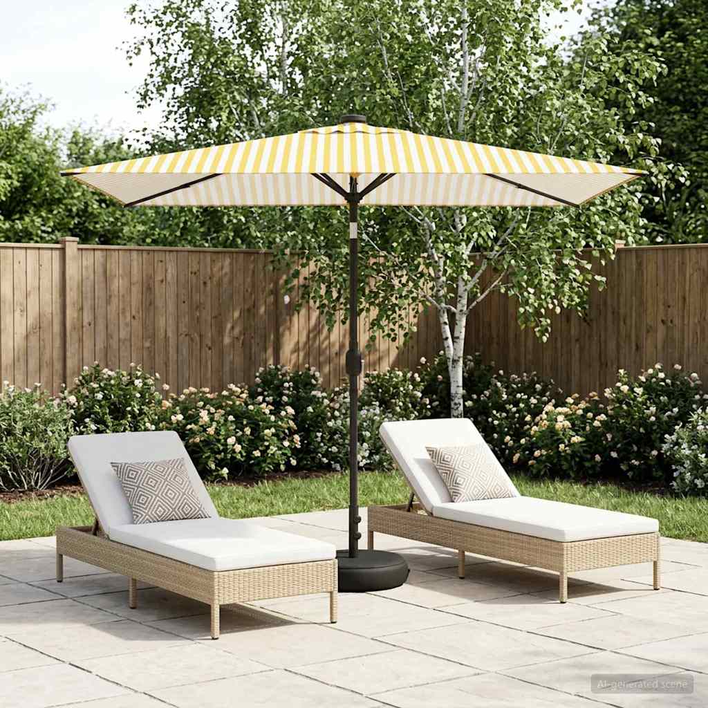 Gartenparasol mit LED-Lichtern und Sockel 200 x 300 cm