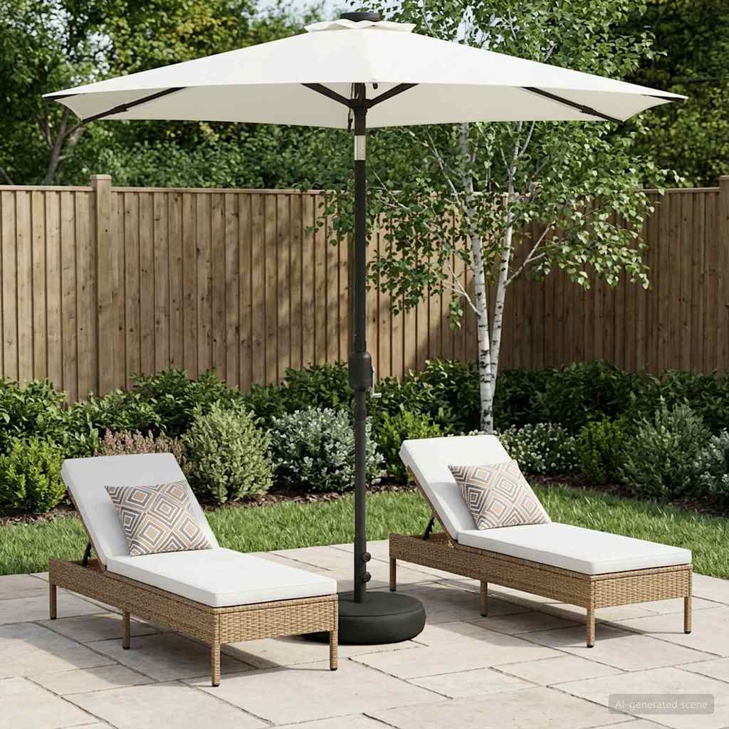 Gartenparasol mit LED-Lichtern und Sockel 230 x 230 cm