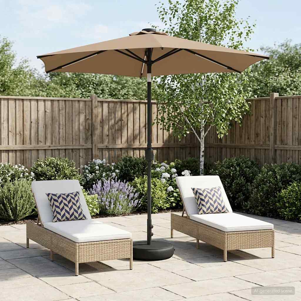 Gartenparasol mit LED-Lichtern und Sockel 230 x 230 cm