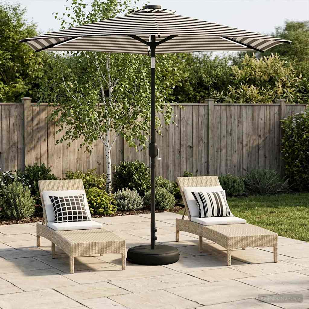 Gartenparasol mit LED-Lichtern und Sockel 230 x 230 cm