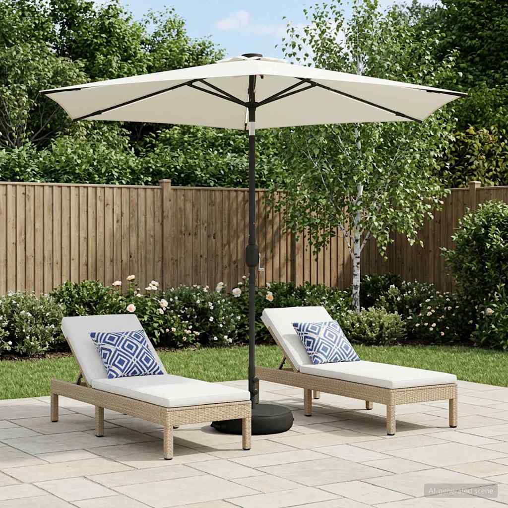 Gartenparasol mit LED-Lichtern und Sockel 270 x 270 cm