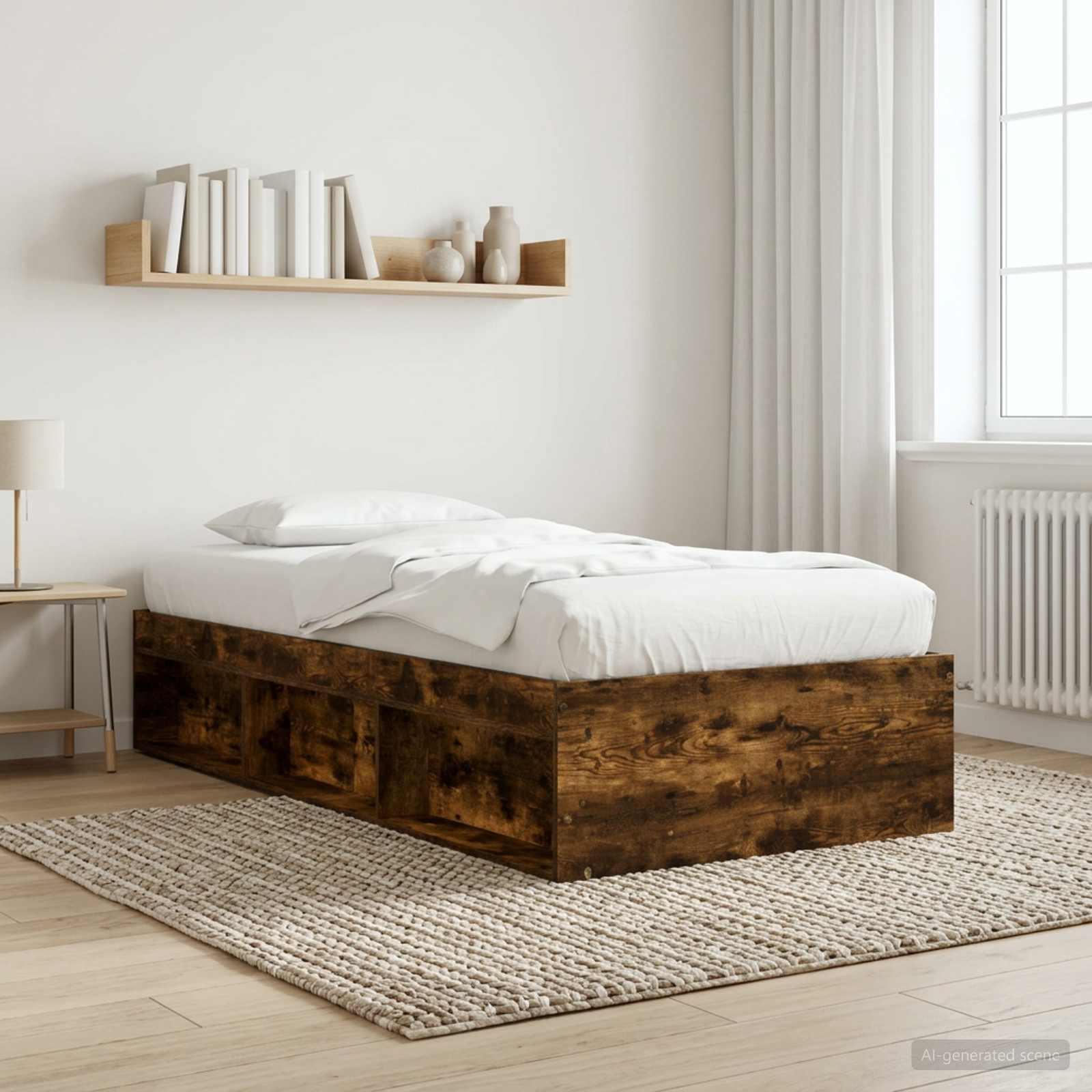 Bettgestell mit Stauraum Geräucherte Eiche 80 x 200 cm