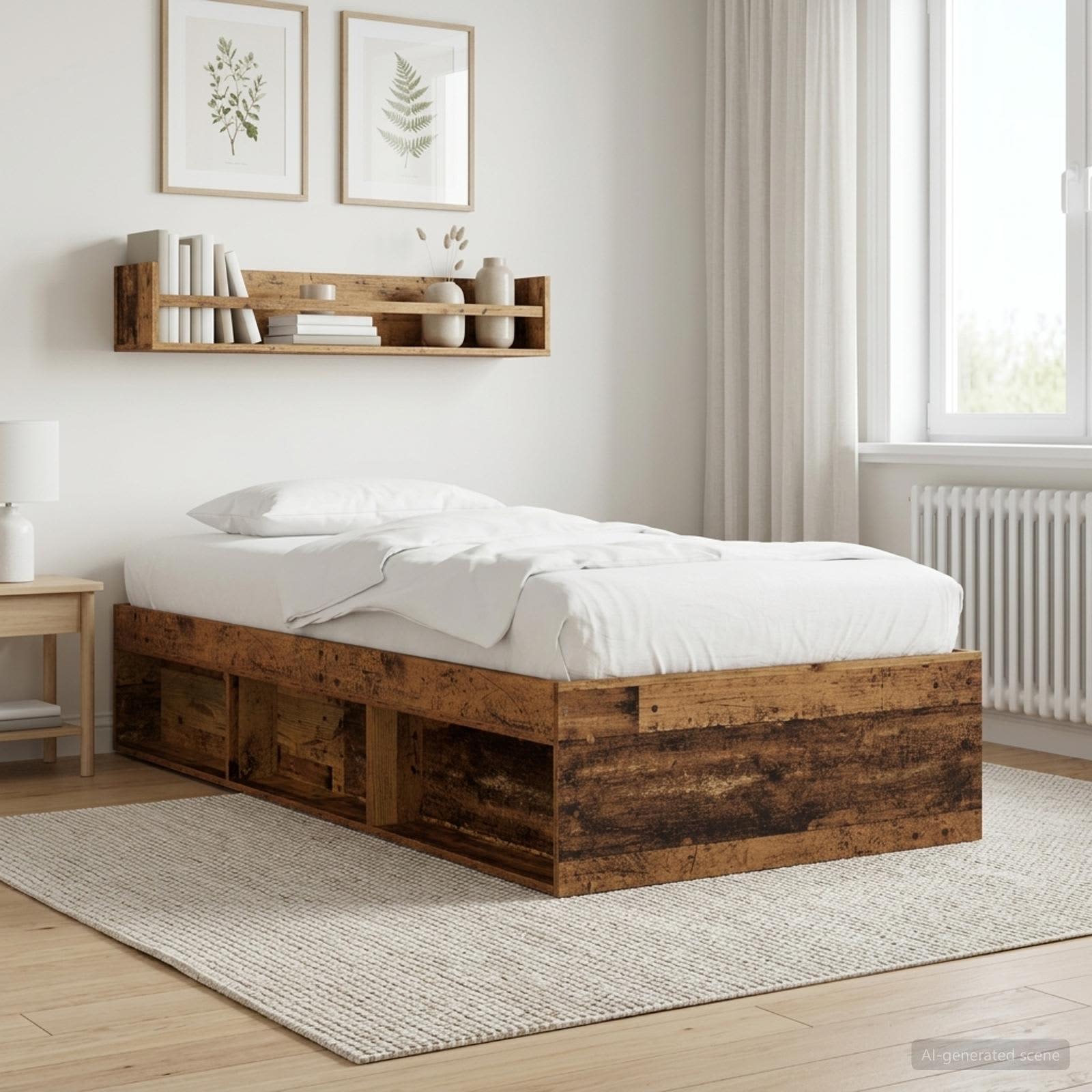 Bettgestell mit Stauraum Altholz 80 x 200 cm Holzwerkstoff