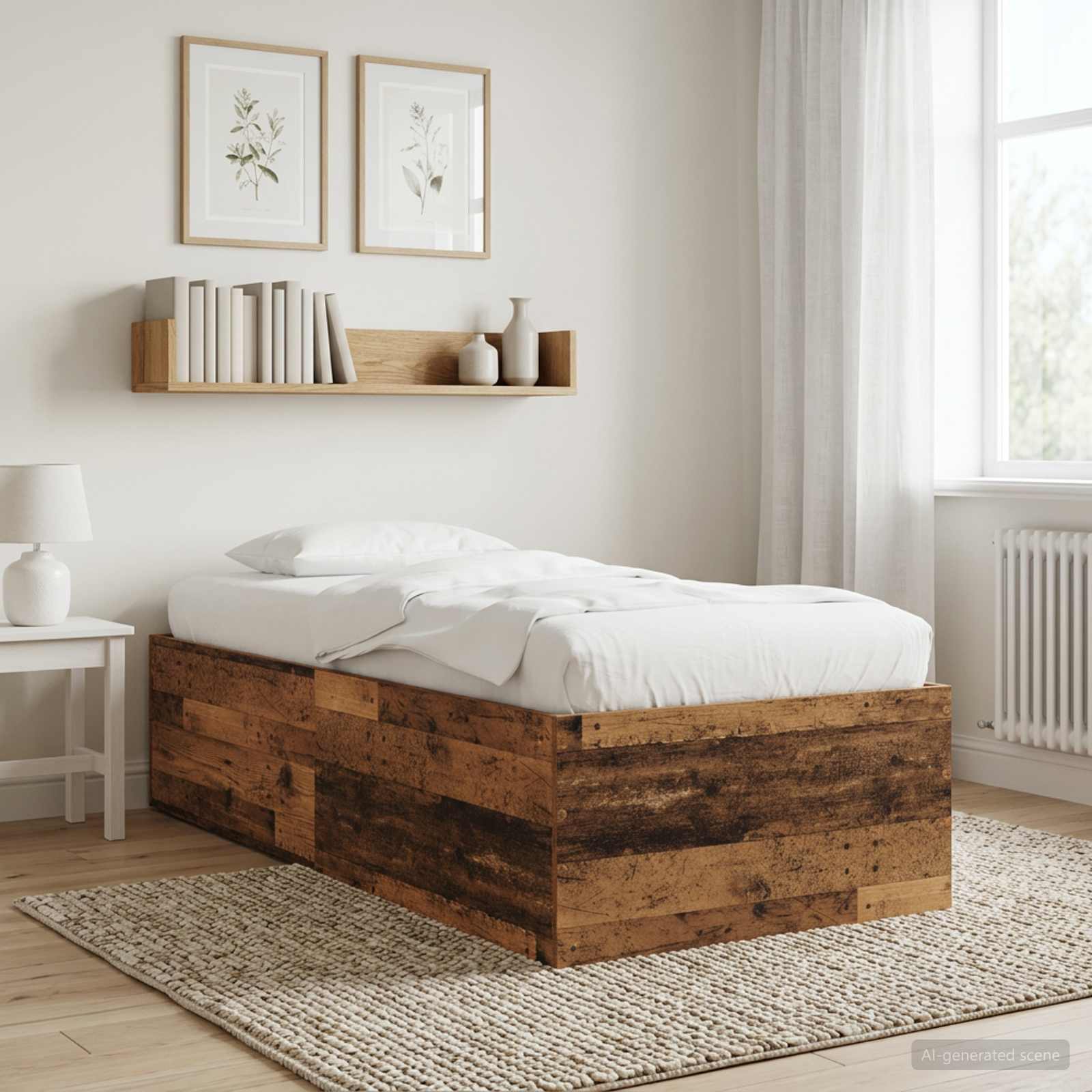 Bodenbettgestell Altholz 80 x 200 cm Holzwerkstoff