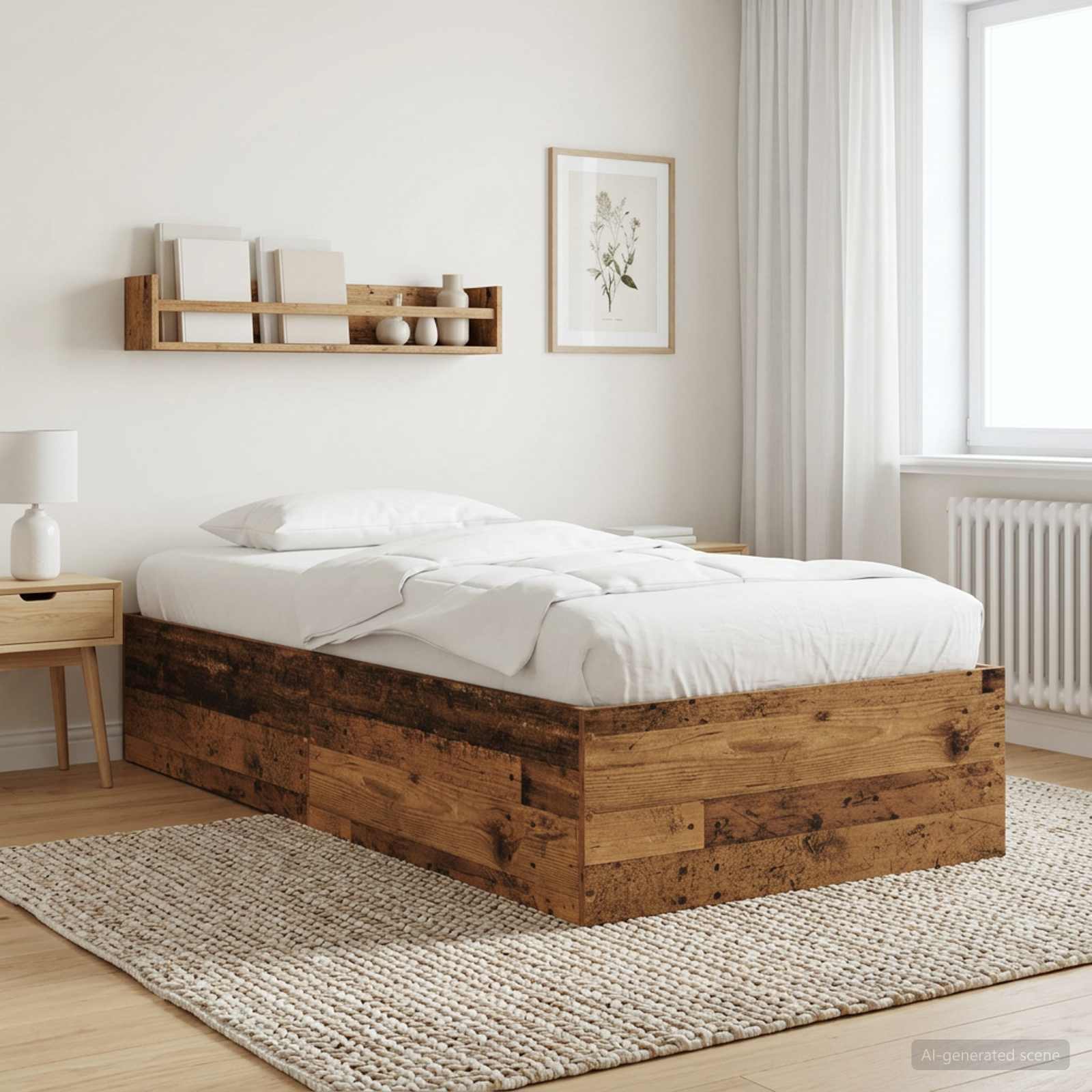 Bodenbettgestell Altholz 80 x 200 cm Holzwerkstoff